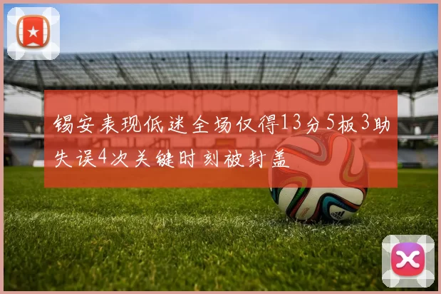 锡安表现低迷全场仅得13分5板3助失误4次关键时刻被封盖